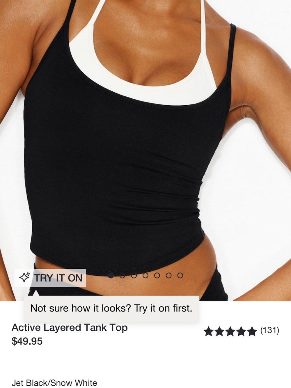 Garage Black Layered Tank with White Contrast